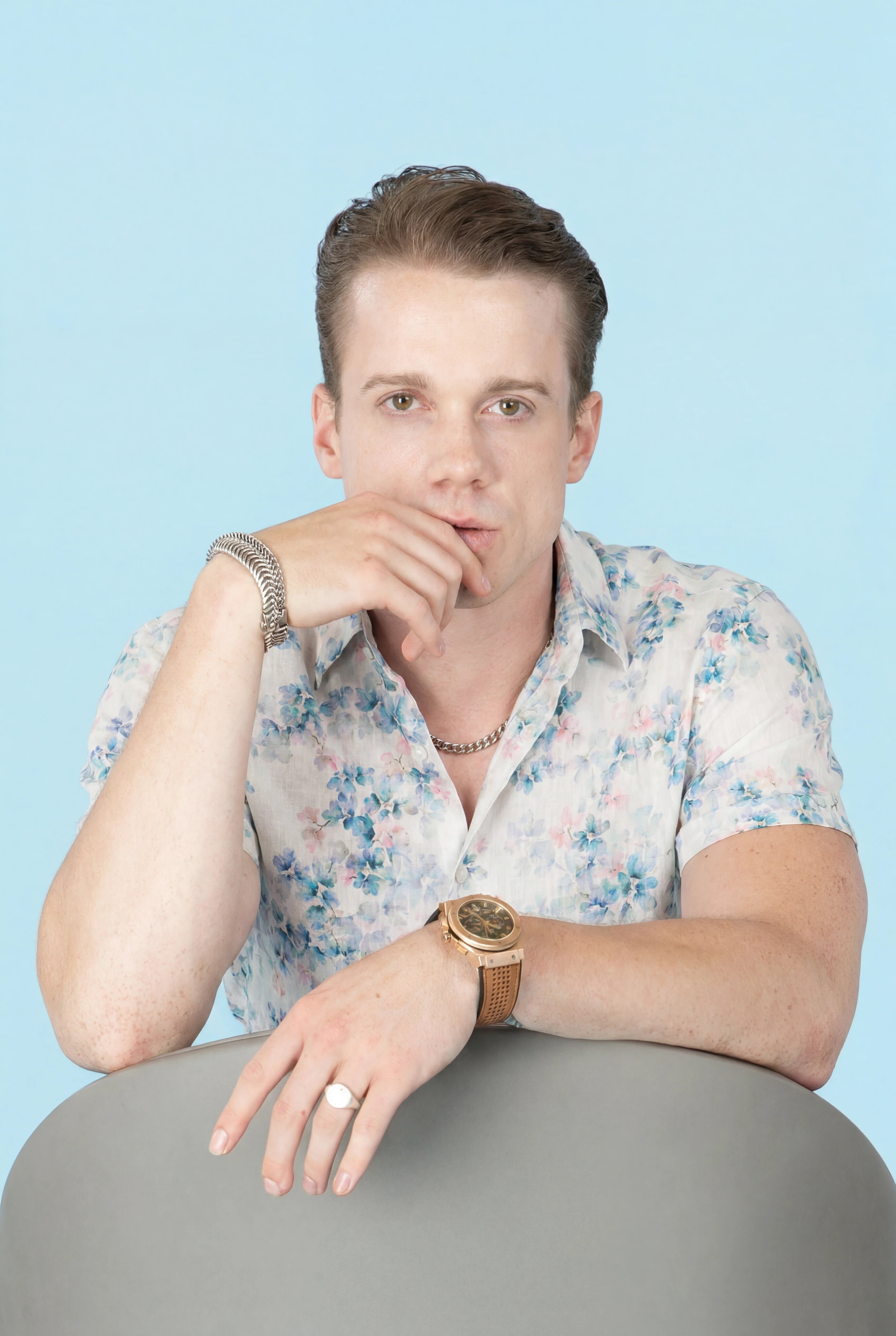 Spring Leaf Silk Shirt0