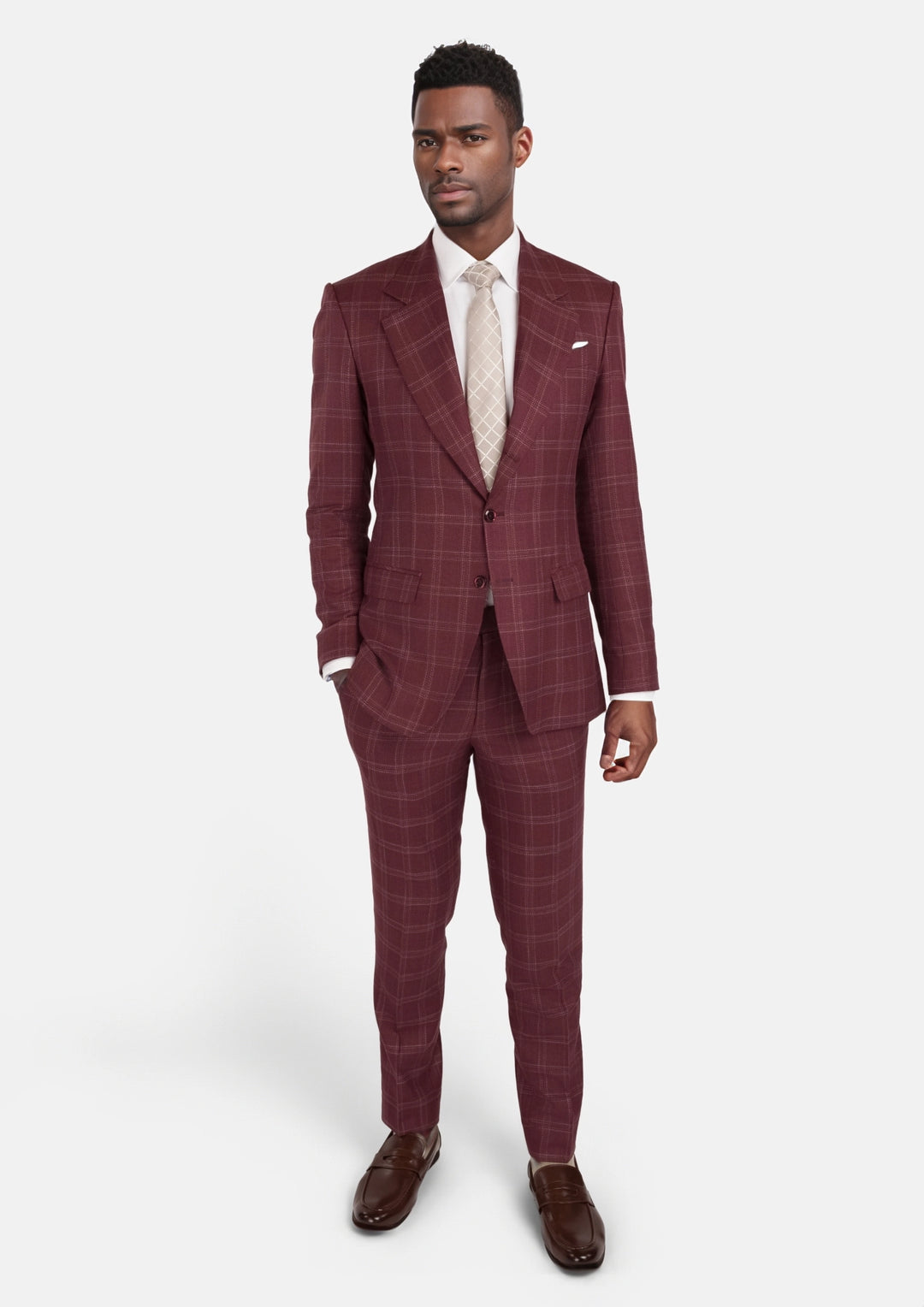 Claret Red Thompson Suit