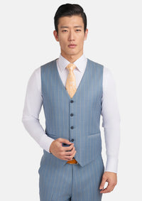 Sky Blue Pinstripe Vest