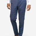 Lapis Blue Windowpane Pants - SARTORO