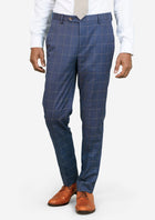 Lapis Blue Windowpane Pants - SARTORO982