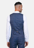 Lapis Blue Windowpane Vest - SARTORO45
