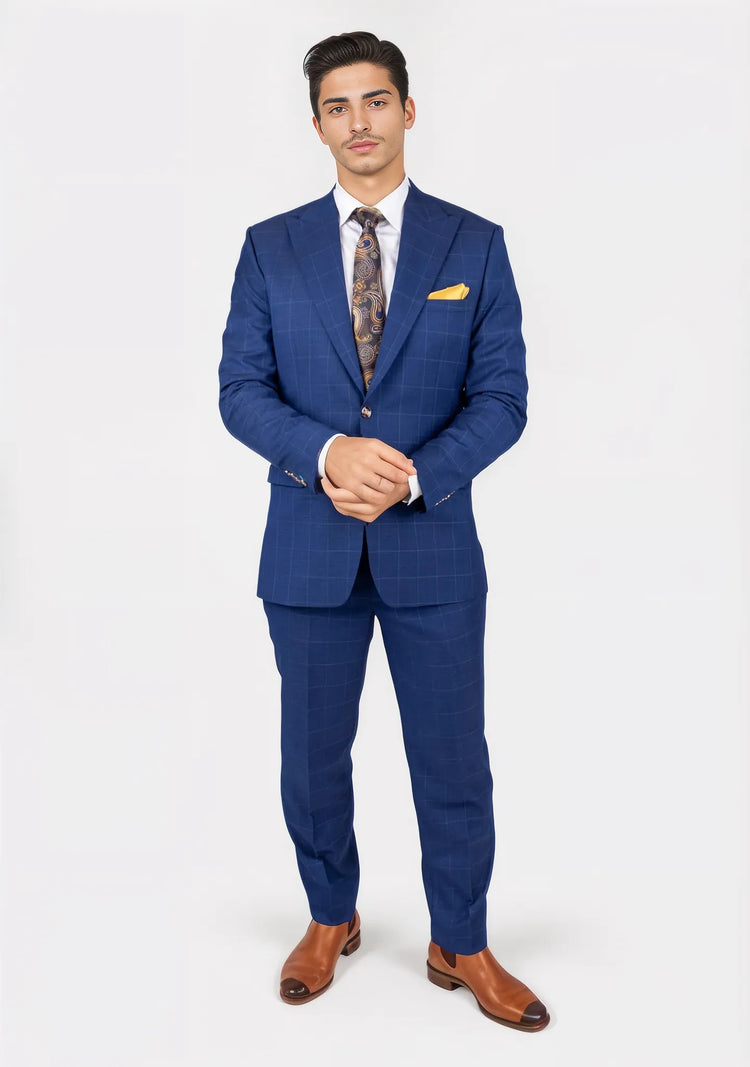 Hudson Empire Blue Windowpane Suit