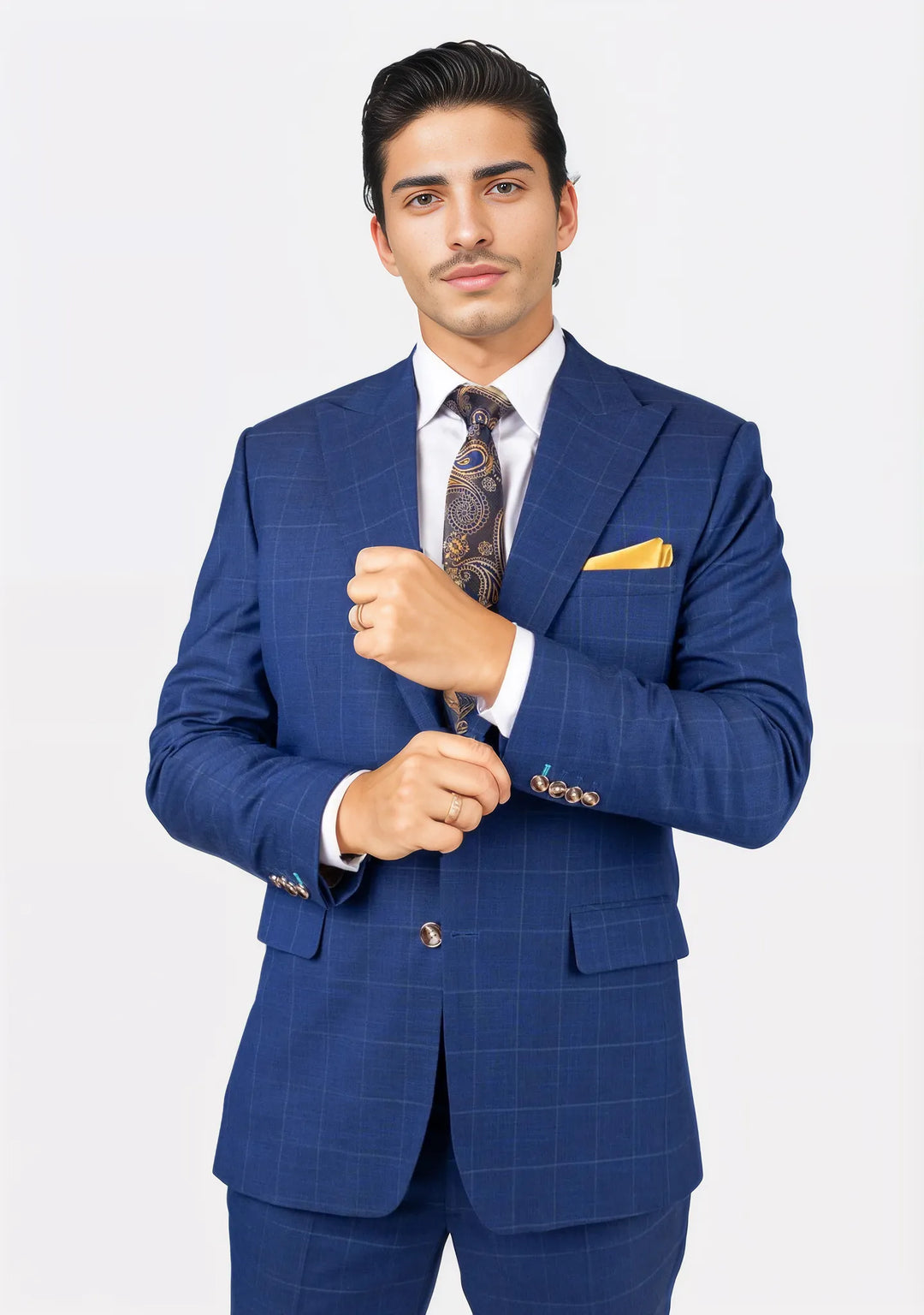 Hudson Empire Blue Windowpane Suit