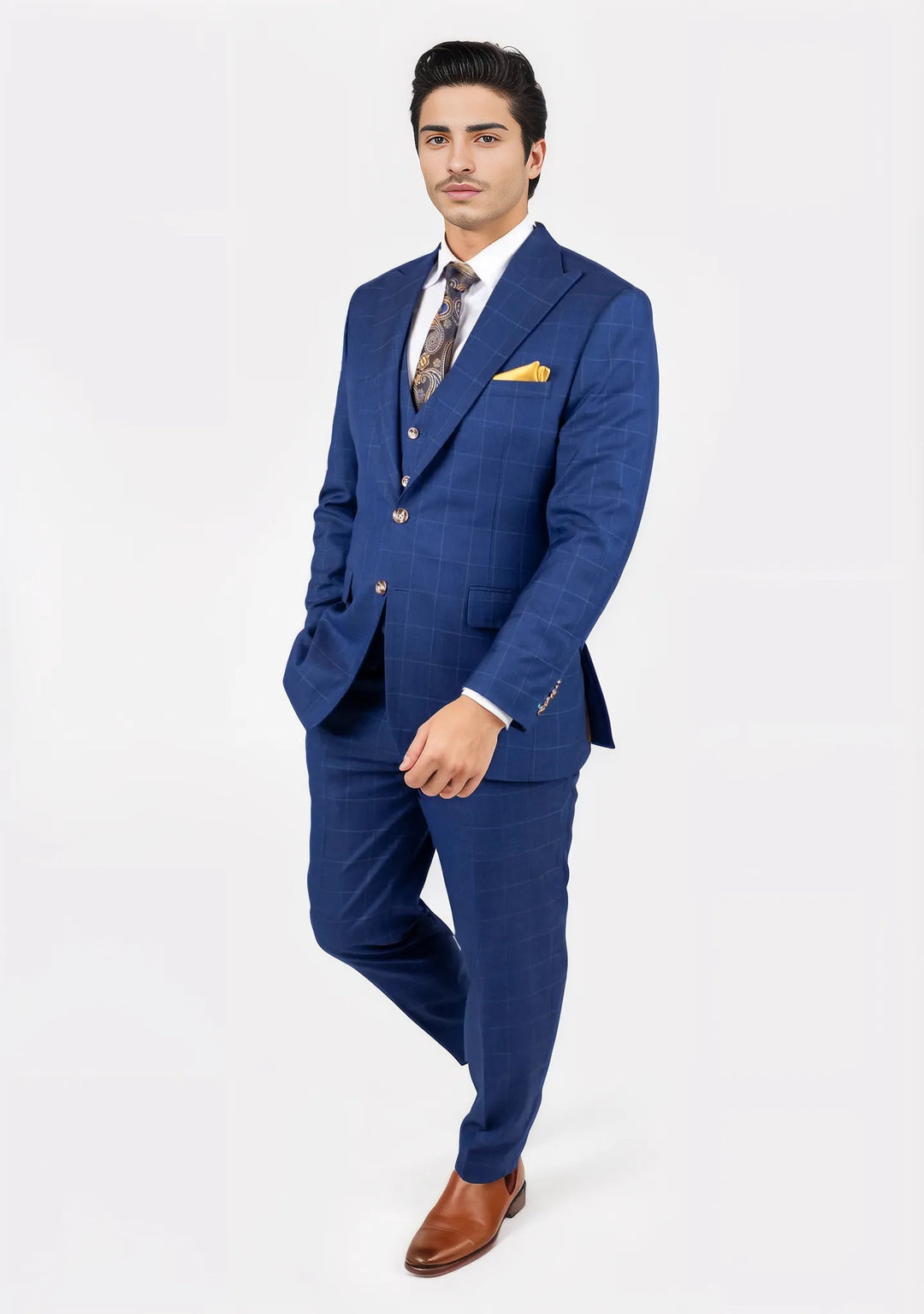 Hudson Empire Blue Windowpane Suit