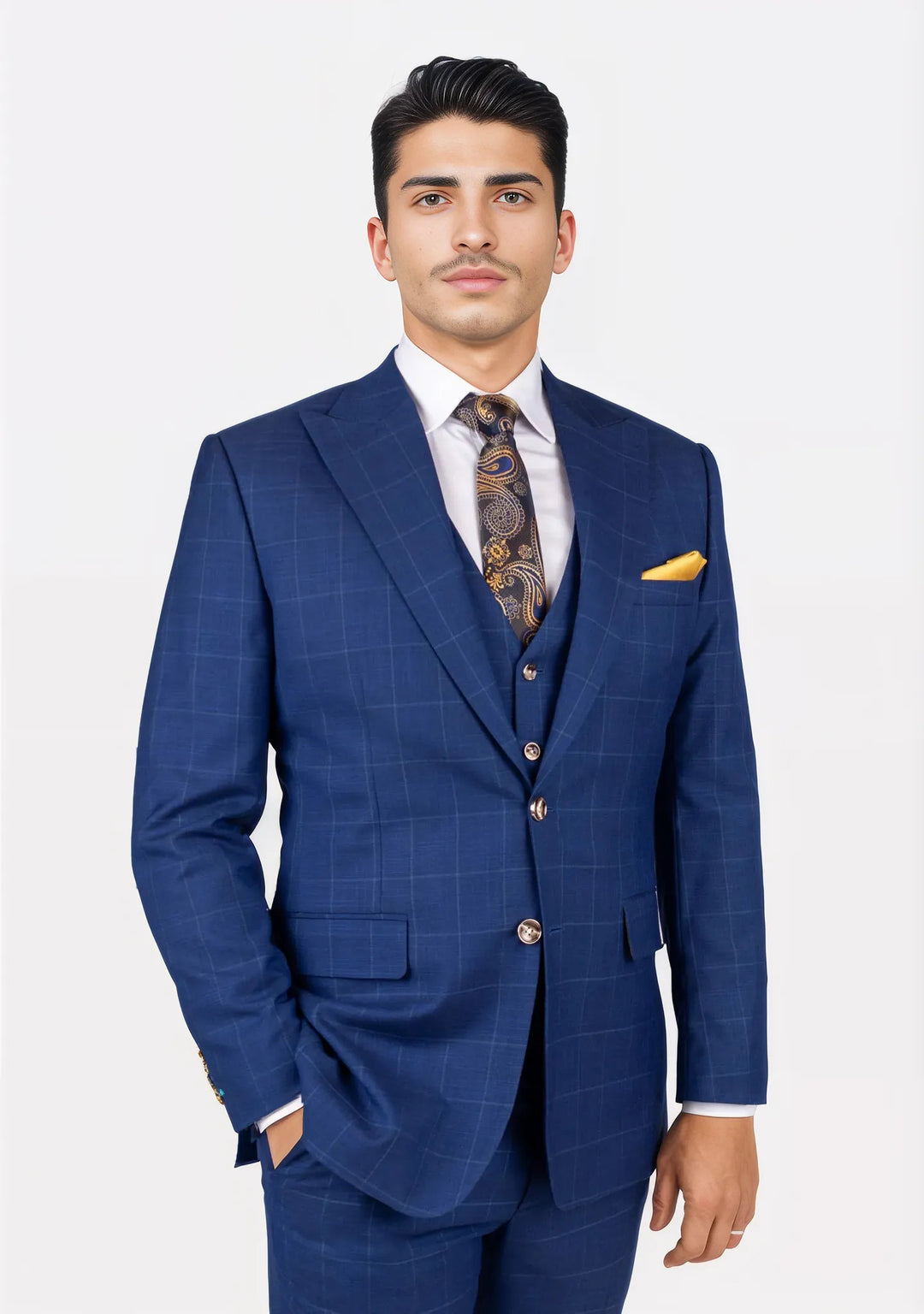 Hudson Empire Blue Windowpane Suit