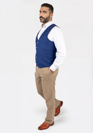 Empire Blue Windowpane Vest