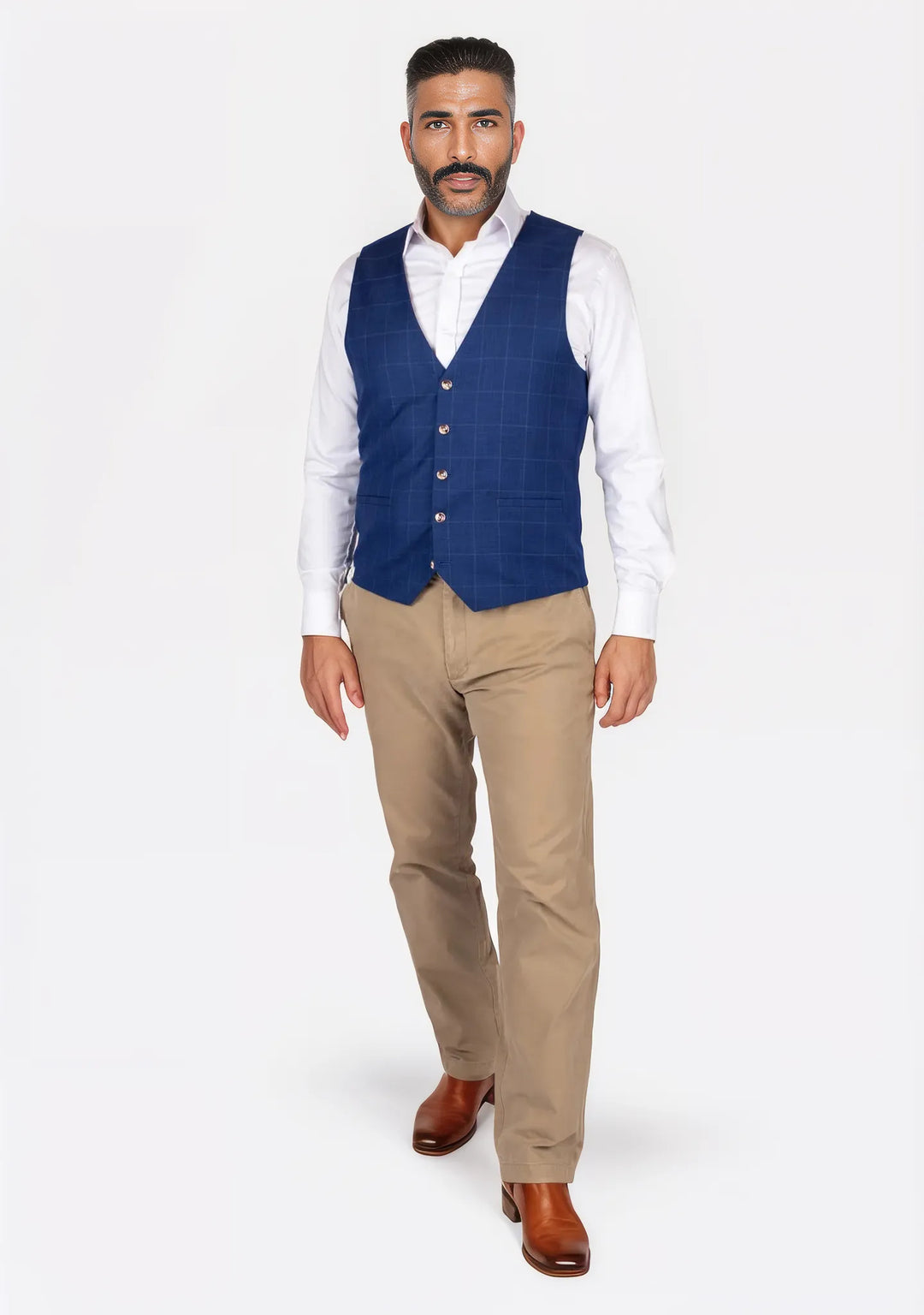 Empire Blue Windowpane Vest