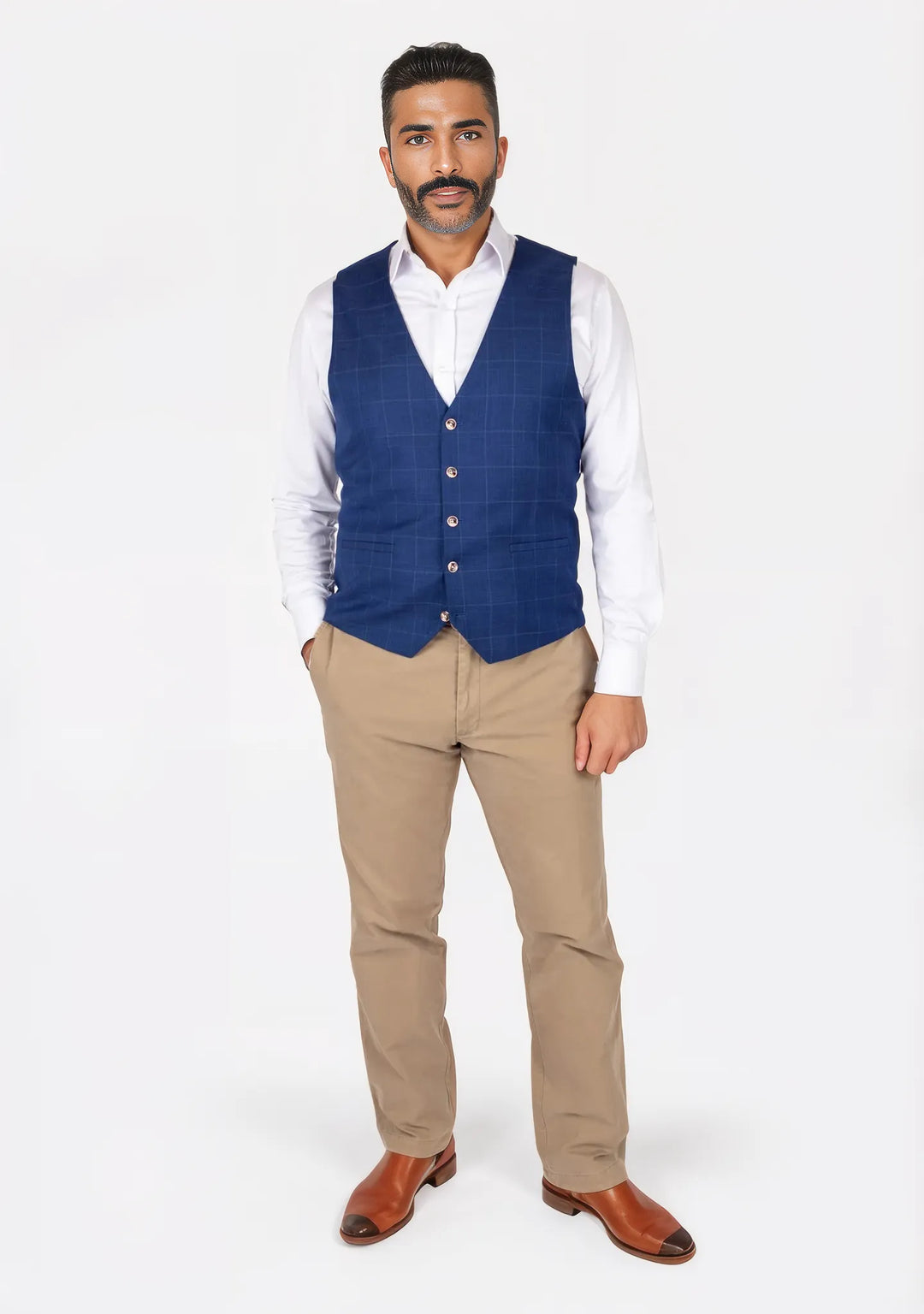 Empire Blue Windowpane Vest