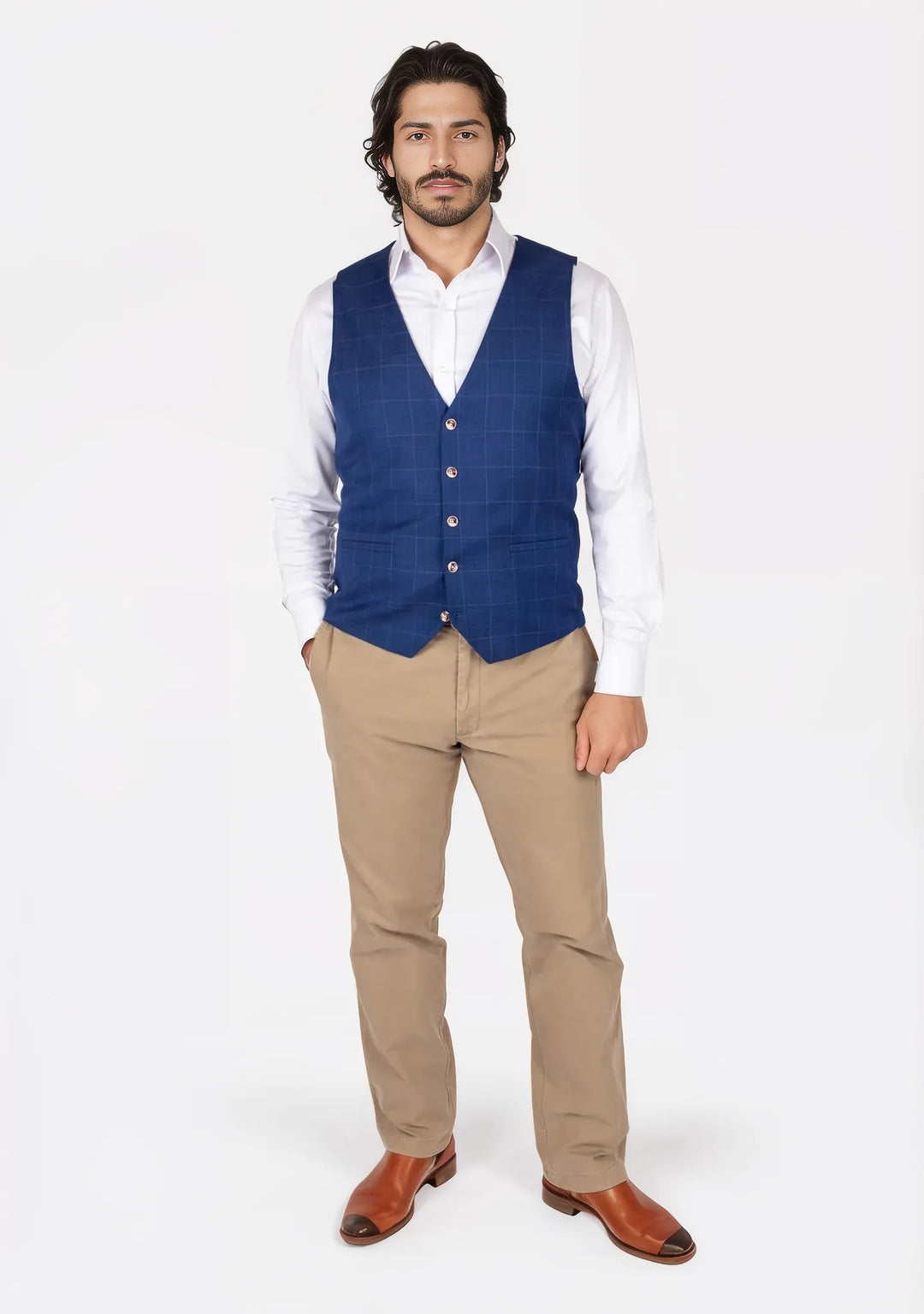 Empire Blue Windowpane Vest