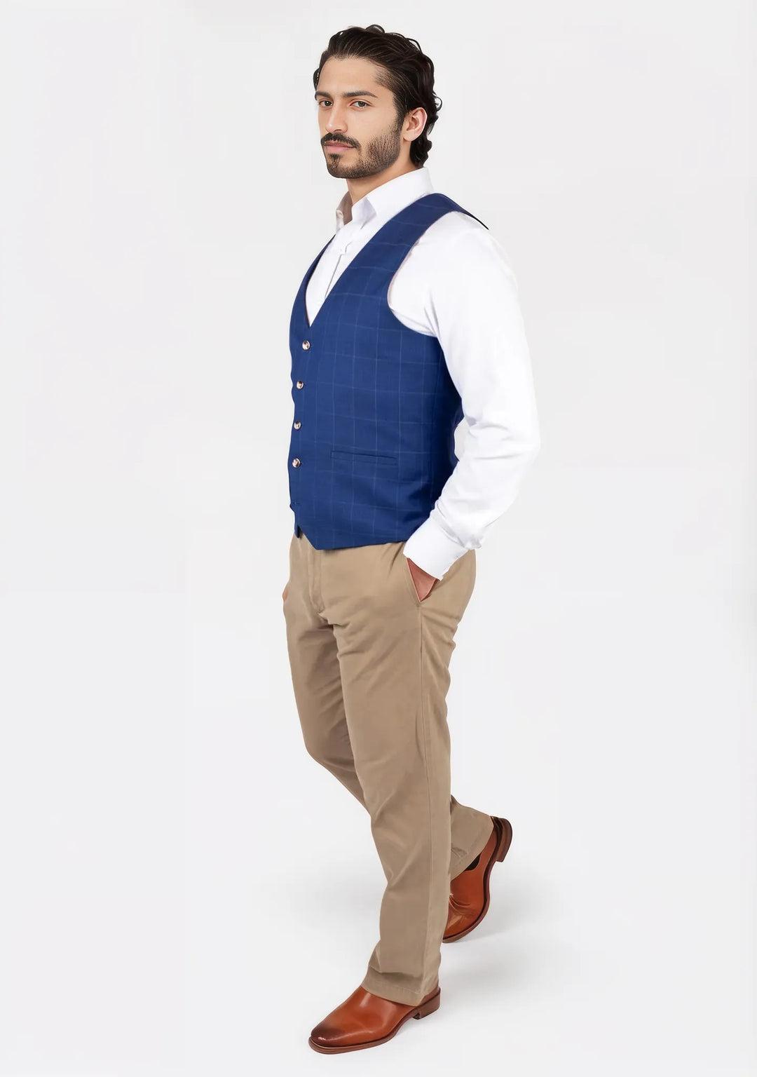 Empire Blue Windowpane Vest