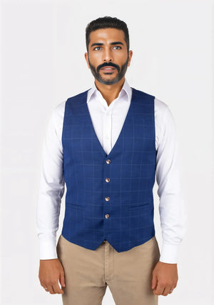 Empire Blue Windowpane Vest