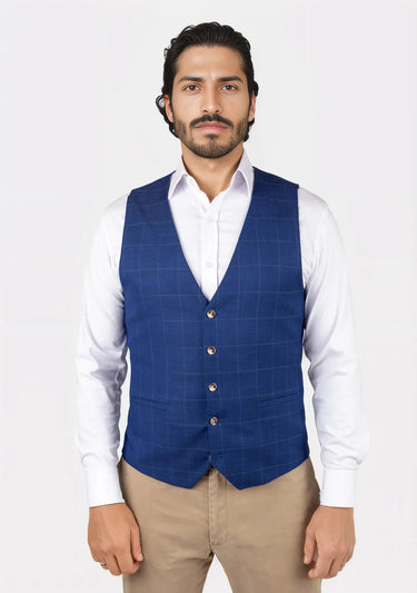 Empire Blue Windowpane Vest