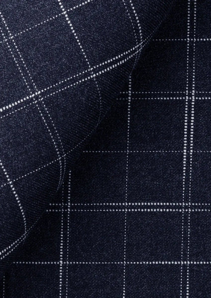 Navy Flannel Windowpane Suit