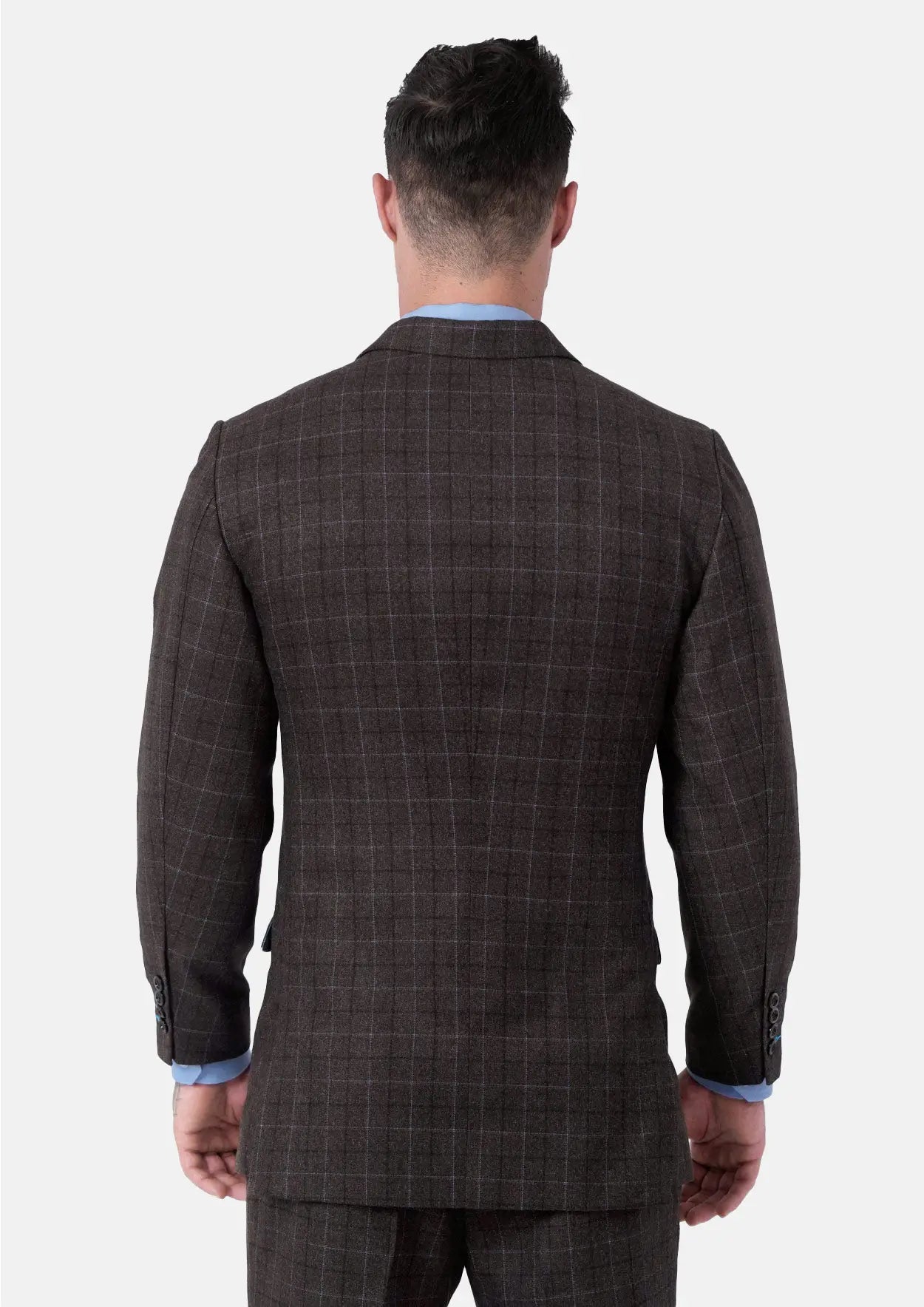Montauk Cedar Brown Flannel Windowpane Suit
