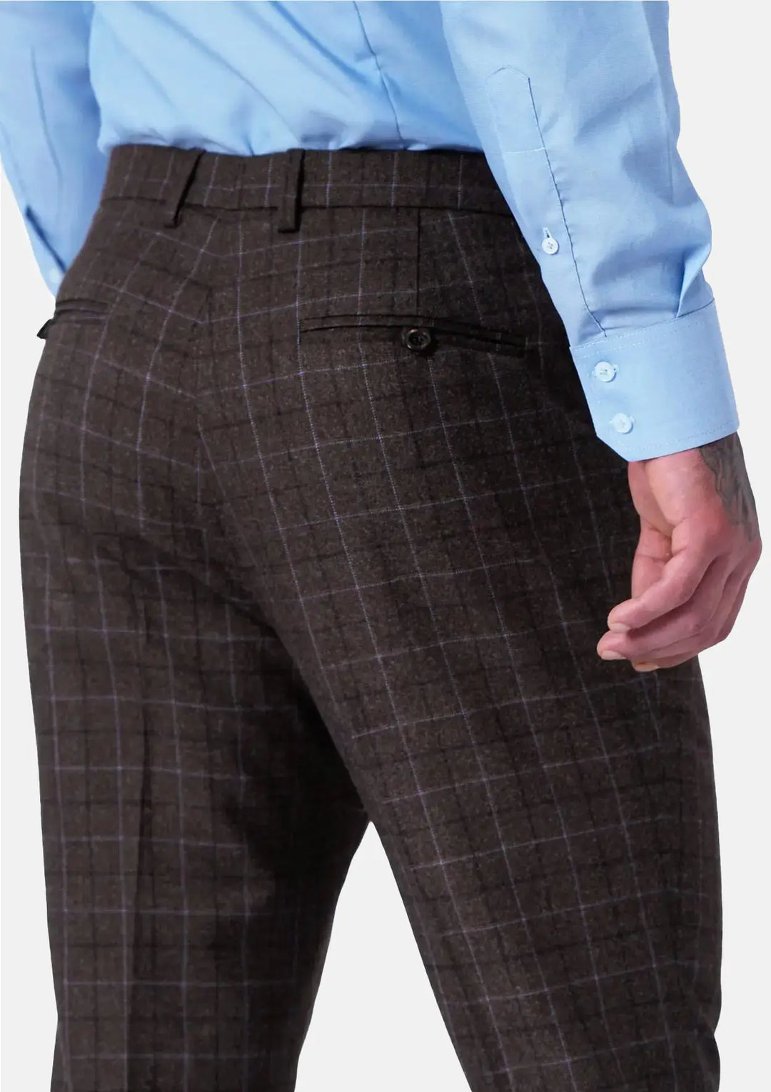 Cedar Brown Flannel Windowpane Pants