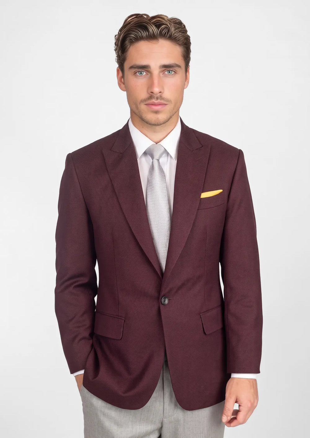 Deep Burgundy Birdseye Jacket961