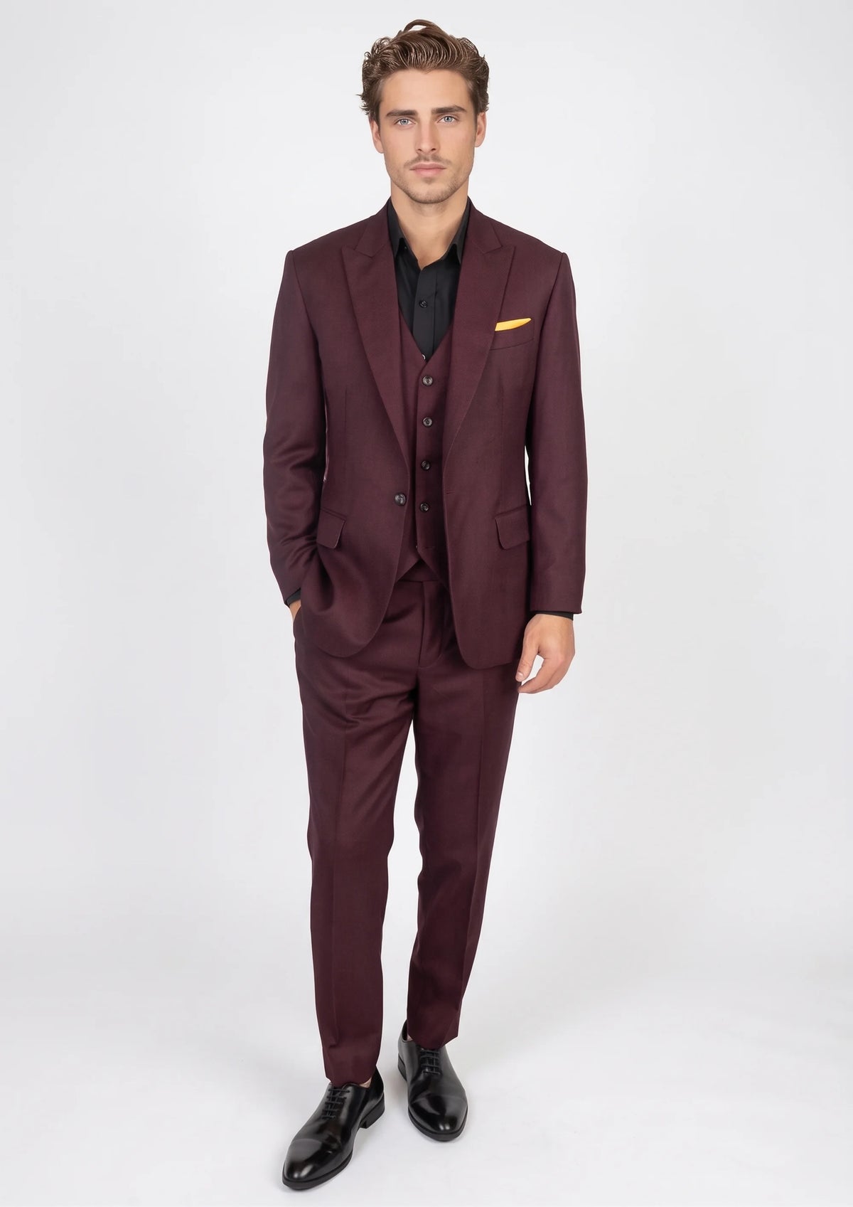 Deep Burgundy Birdseye Suit811