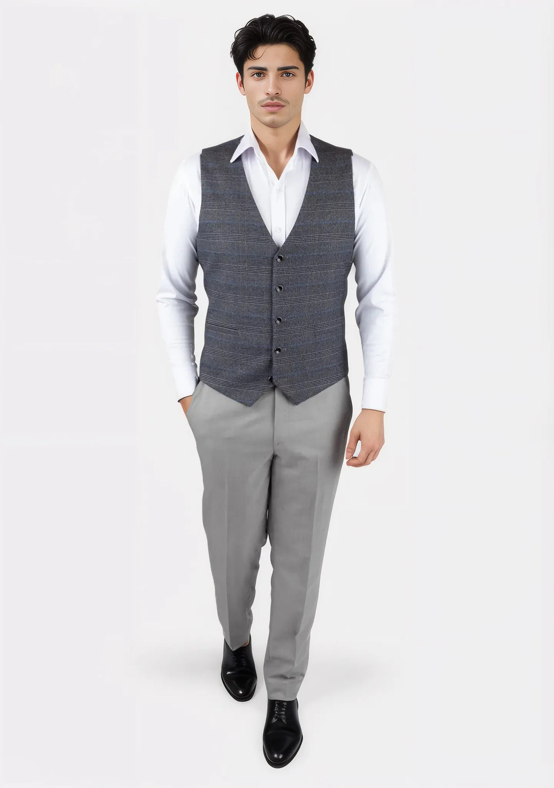 Dark Grey Prince of Wales Vest