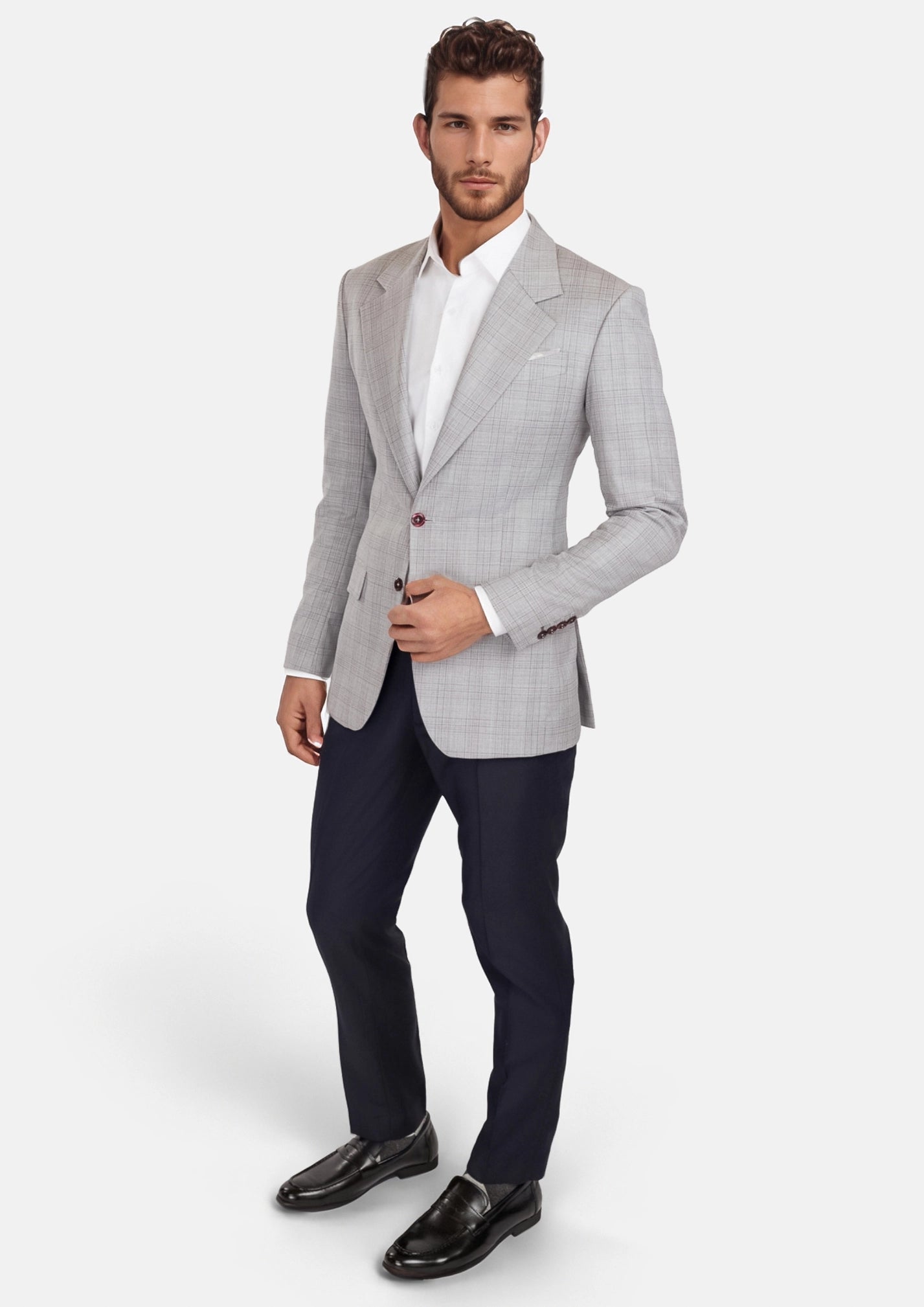 French Gray Checked Jacket525