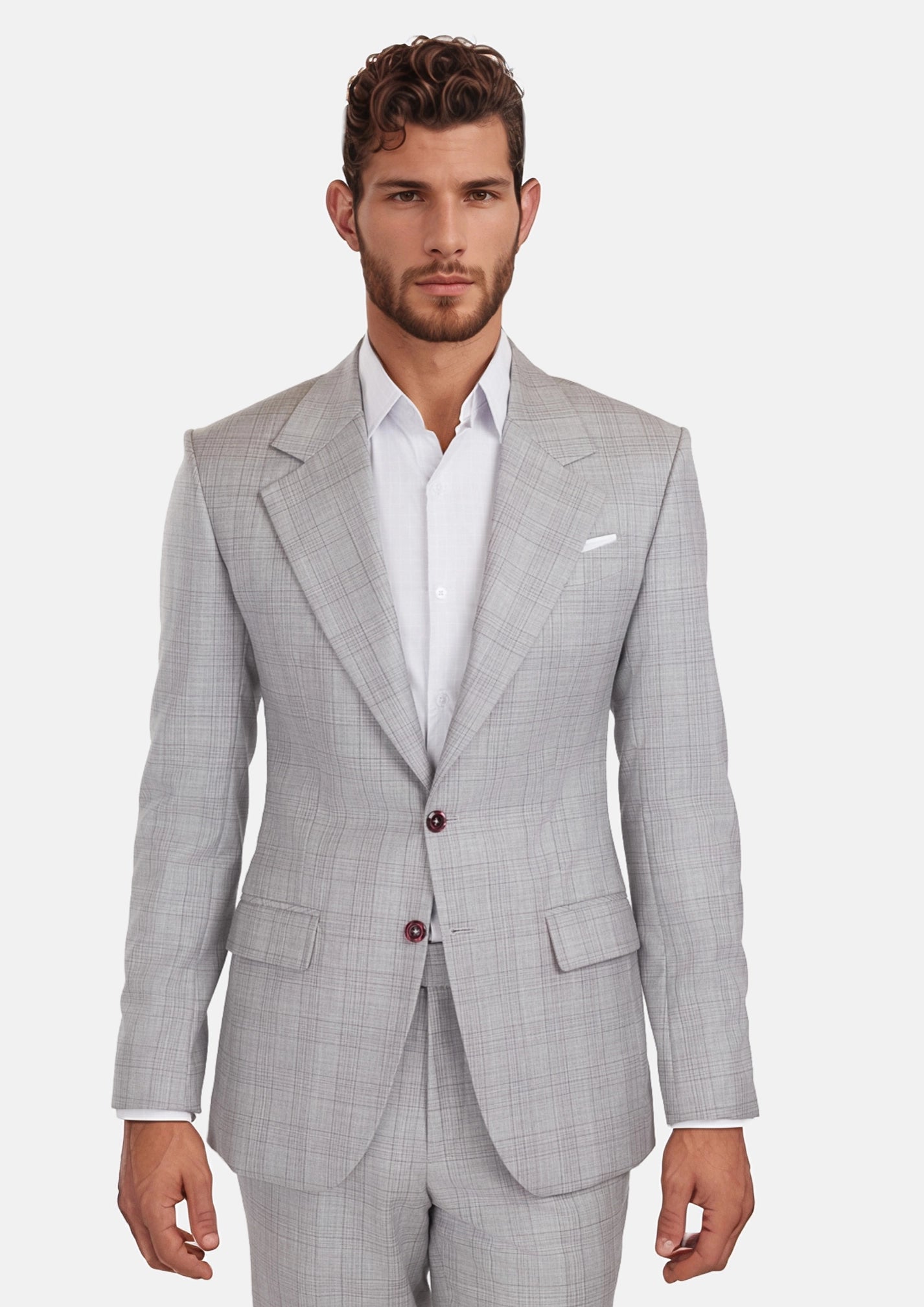 French Gray Checked Suit109