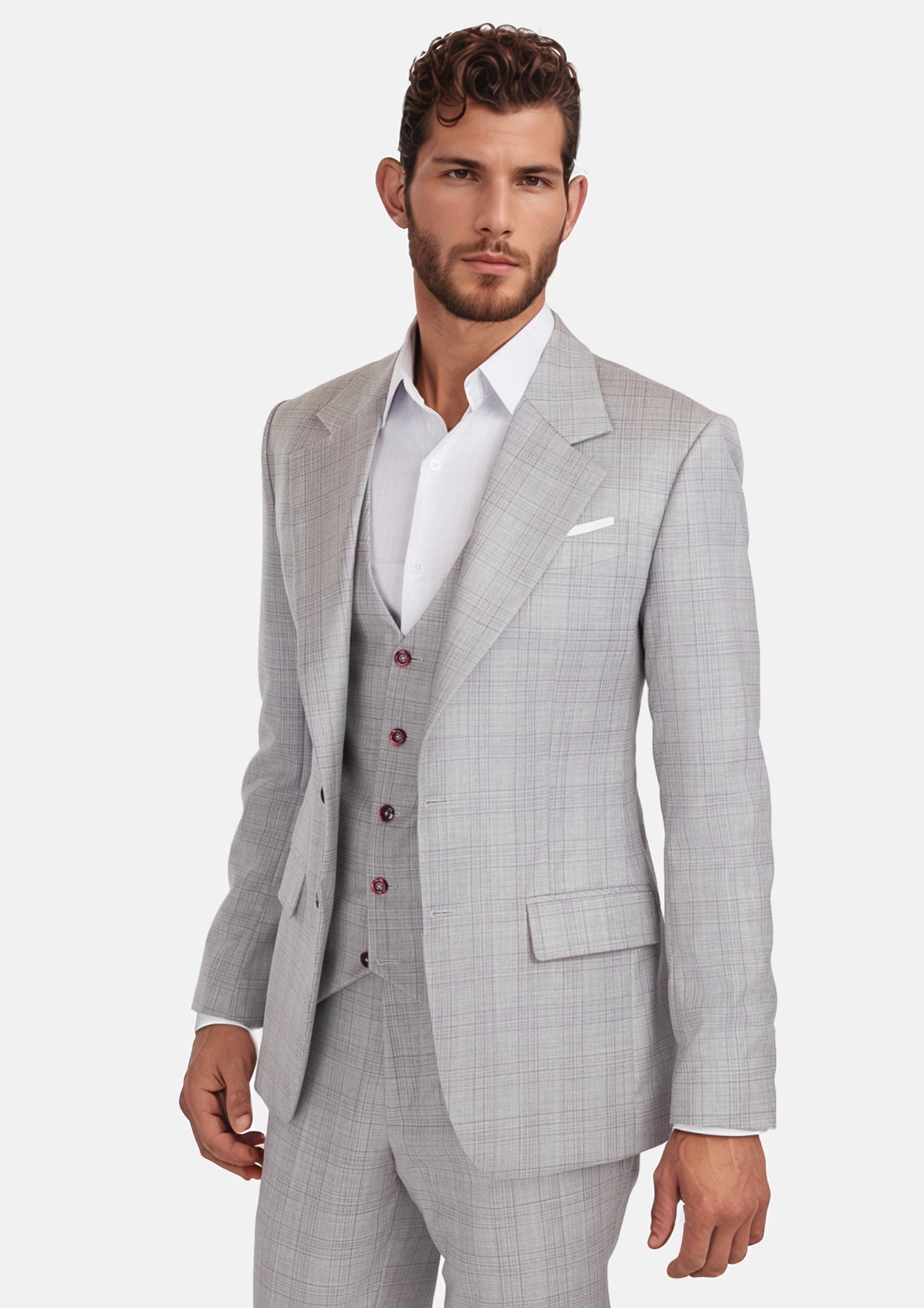 French Gray Checked Suit322