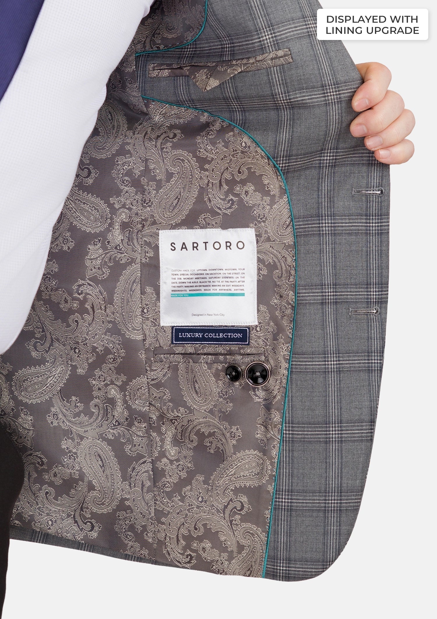 Fossil Grey Checked Ellis Jacket