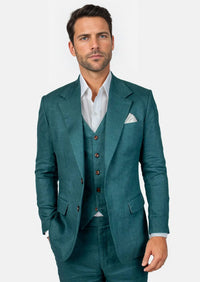 Deep Teal Linen Suit