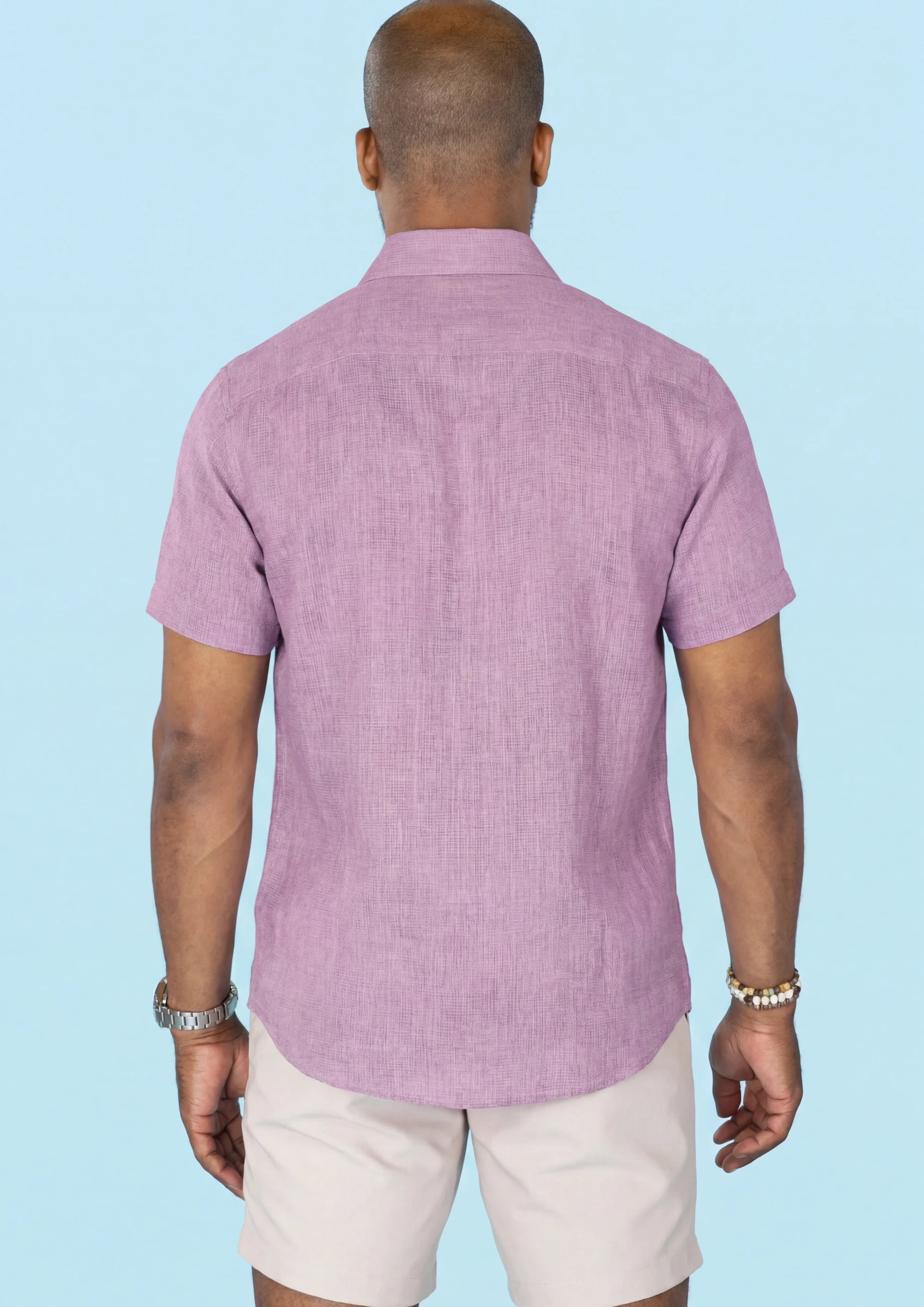 Pastel Violet Linen T-Shirt - back view84