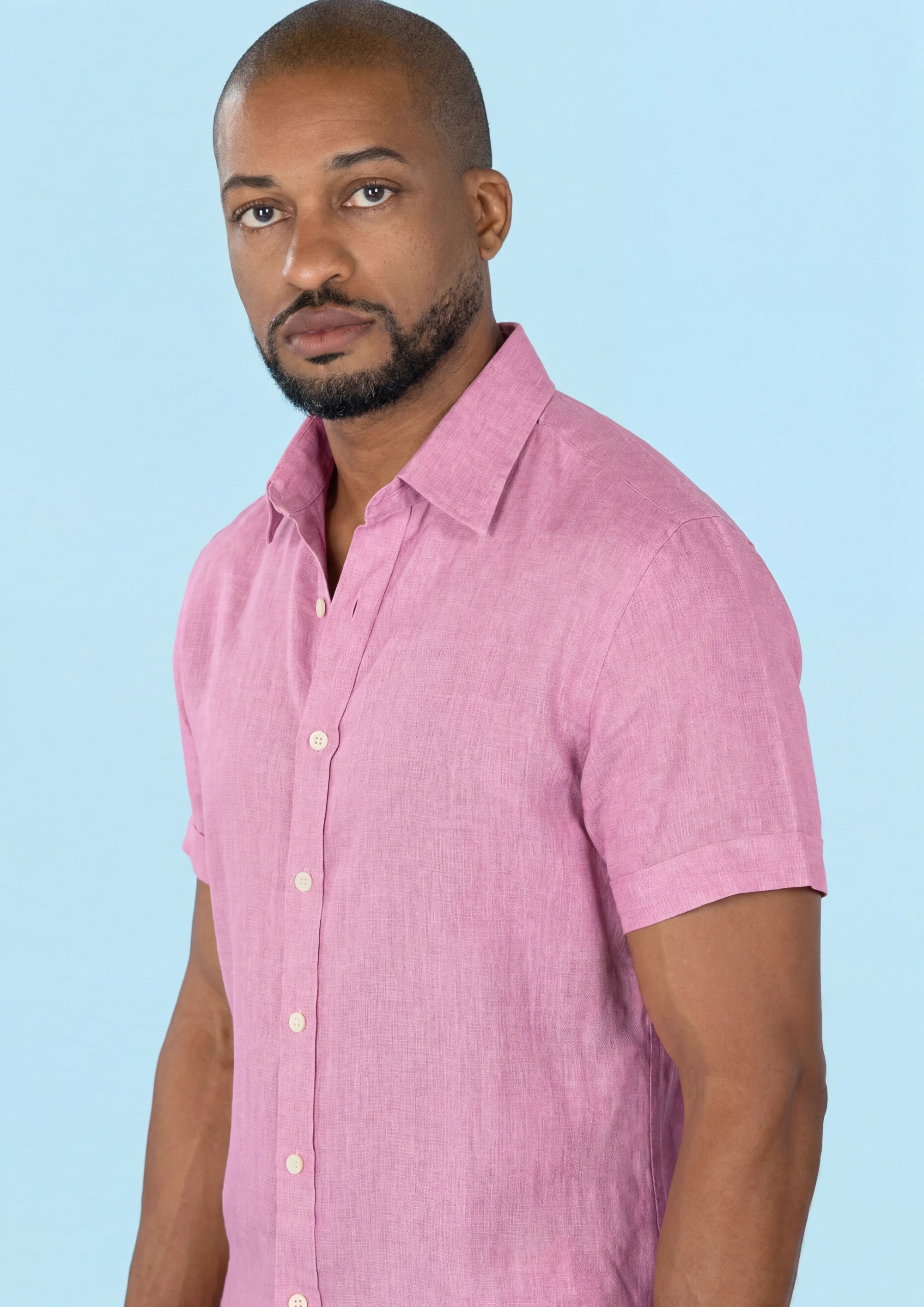 Pastel Violet Linen T-Shirt - in motion201