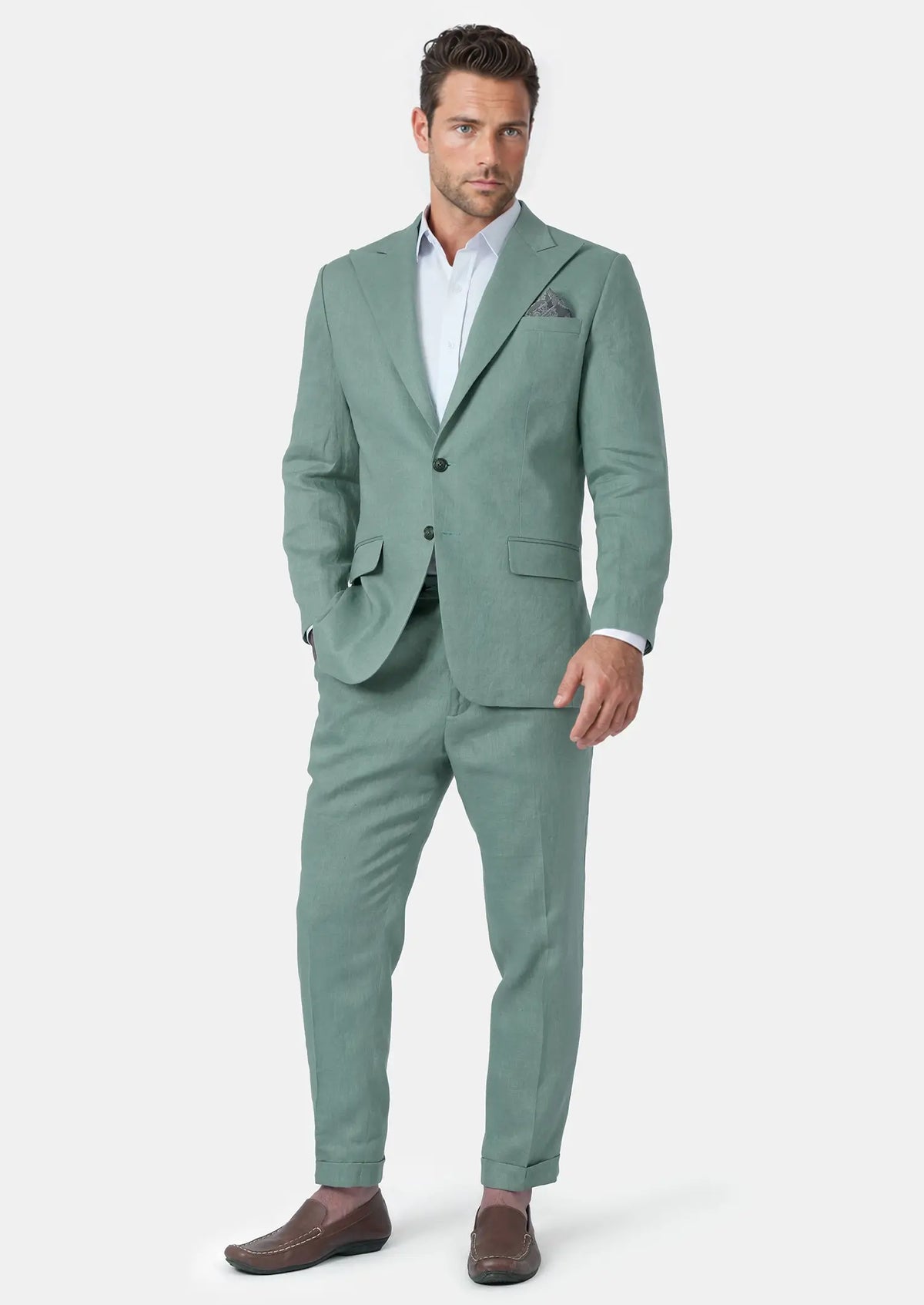 Jade Green Linen Suit511