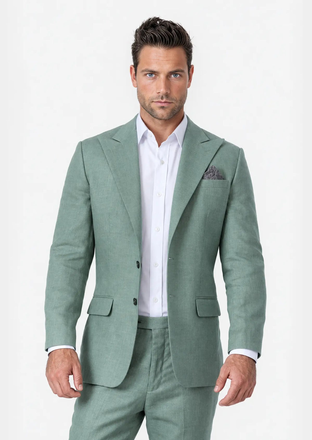 Jade Green Linen Suit413