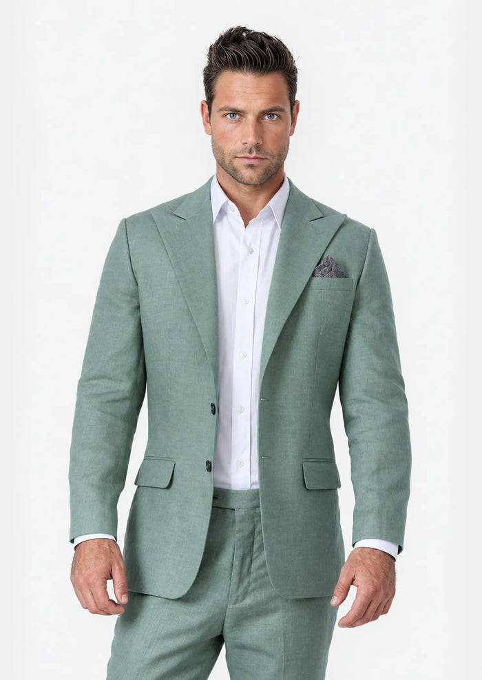Jade Green Linen Suit514