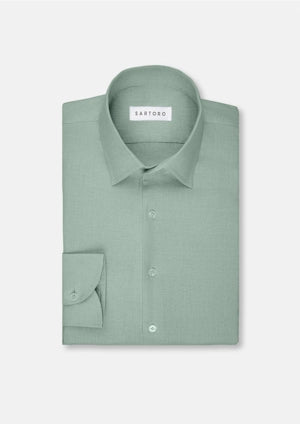Men's Jade Green Linen Shirt | SARTORO Men's Jade Green Linen Shirt | SARTORO