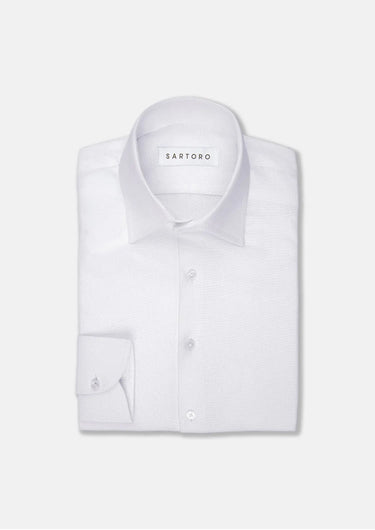 White Linen Blend Shirt