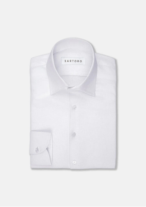 White Linen Blend Shirt