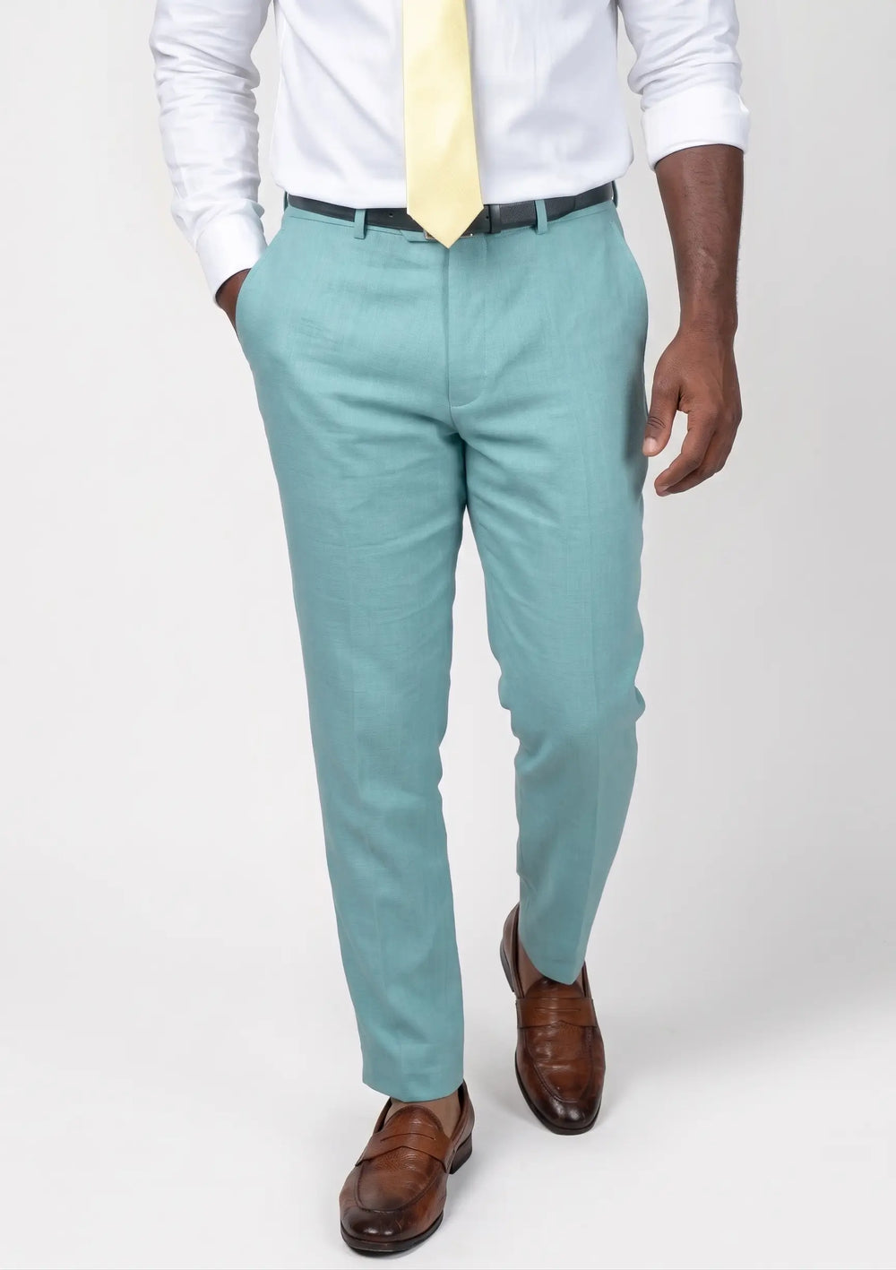 Capri Blue Linen Blend Pants985
