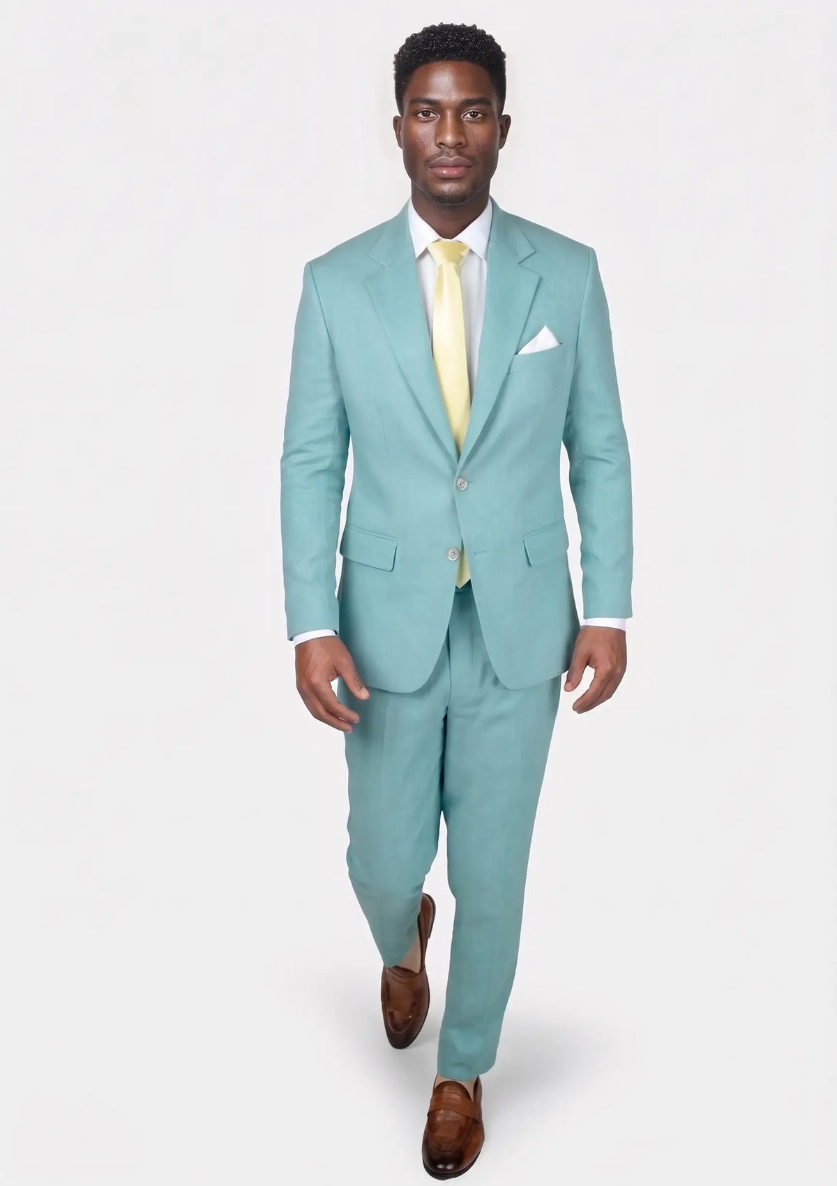 Capri Blue Linen Blend Suit157