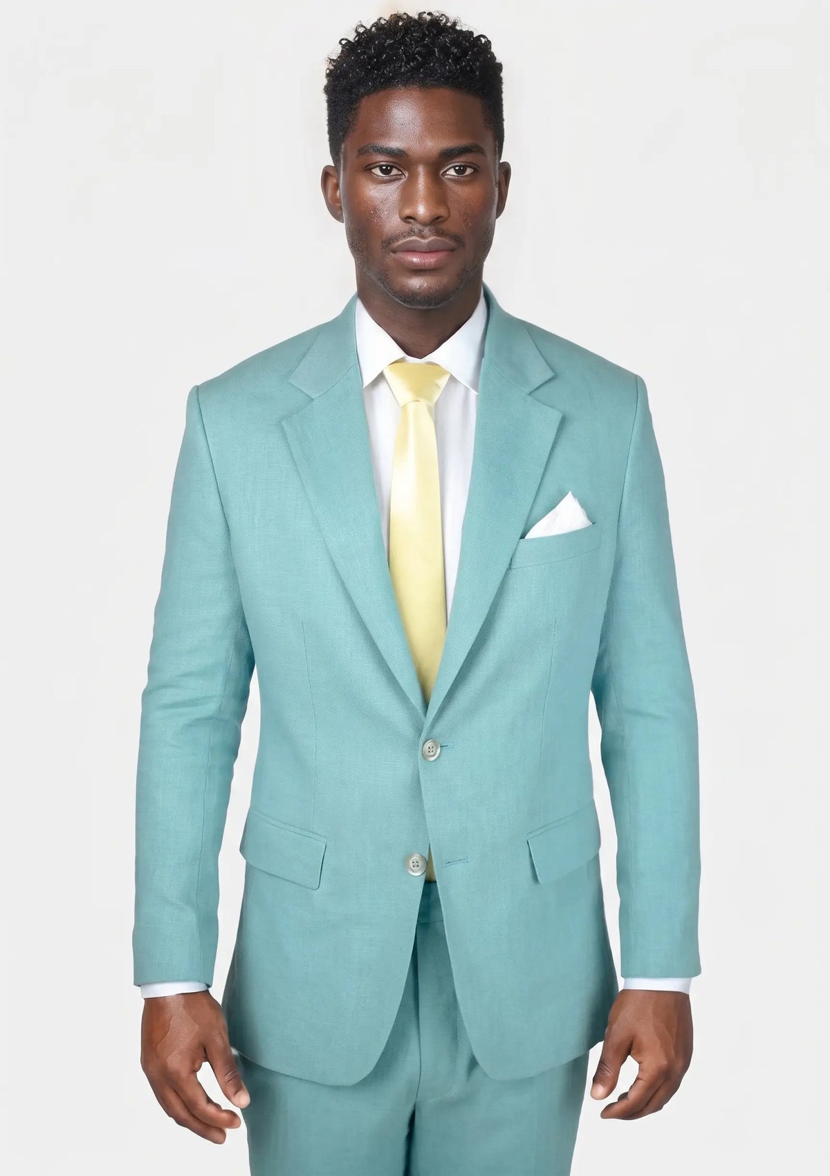 Capri Blue Linen Blend Suit544