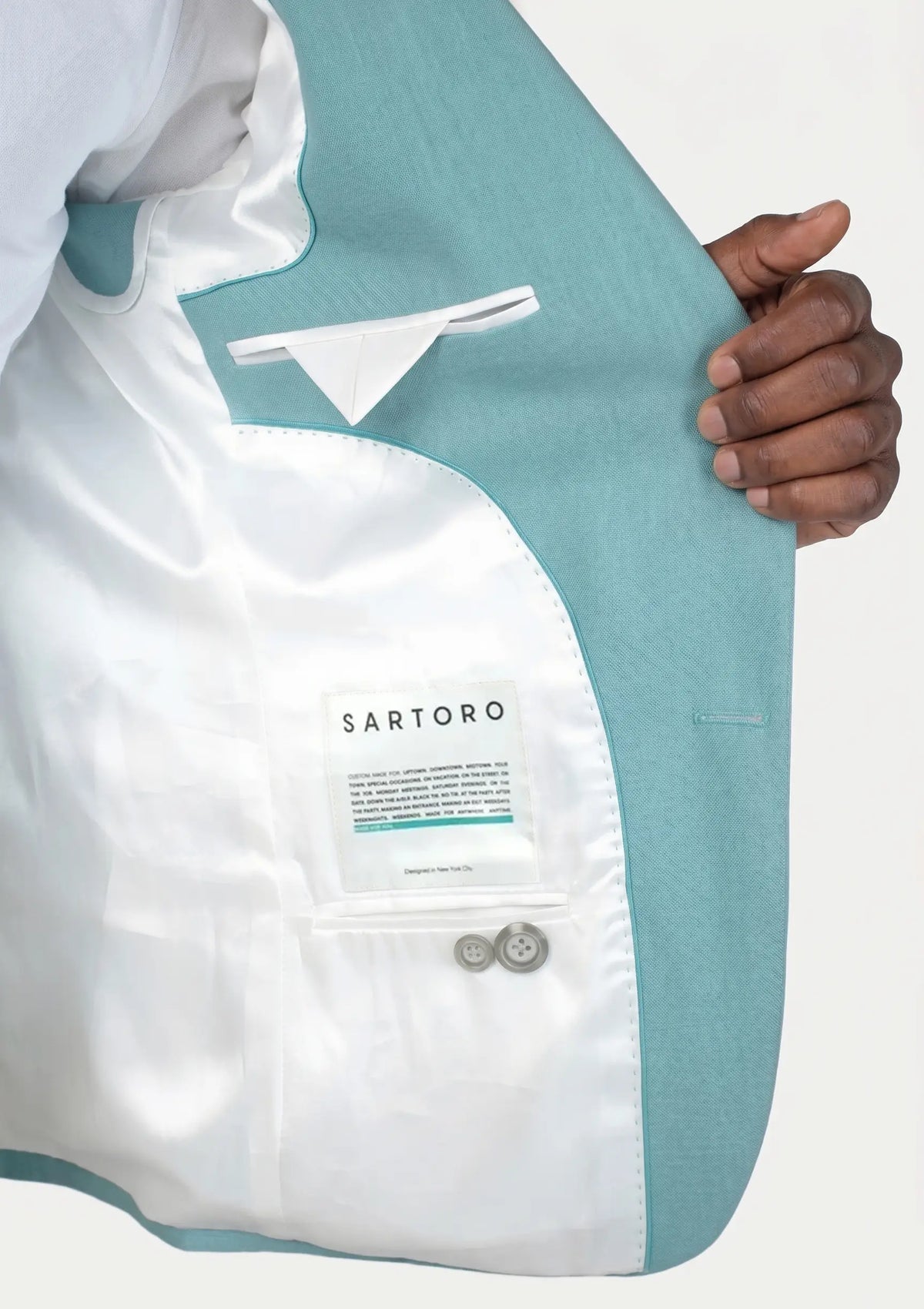 Capri Blue Linen Blend Suit869
