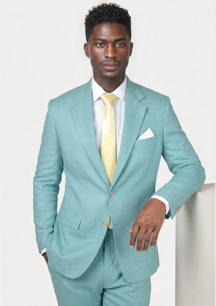 Capri Blue Linen Blend Suit751