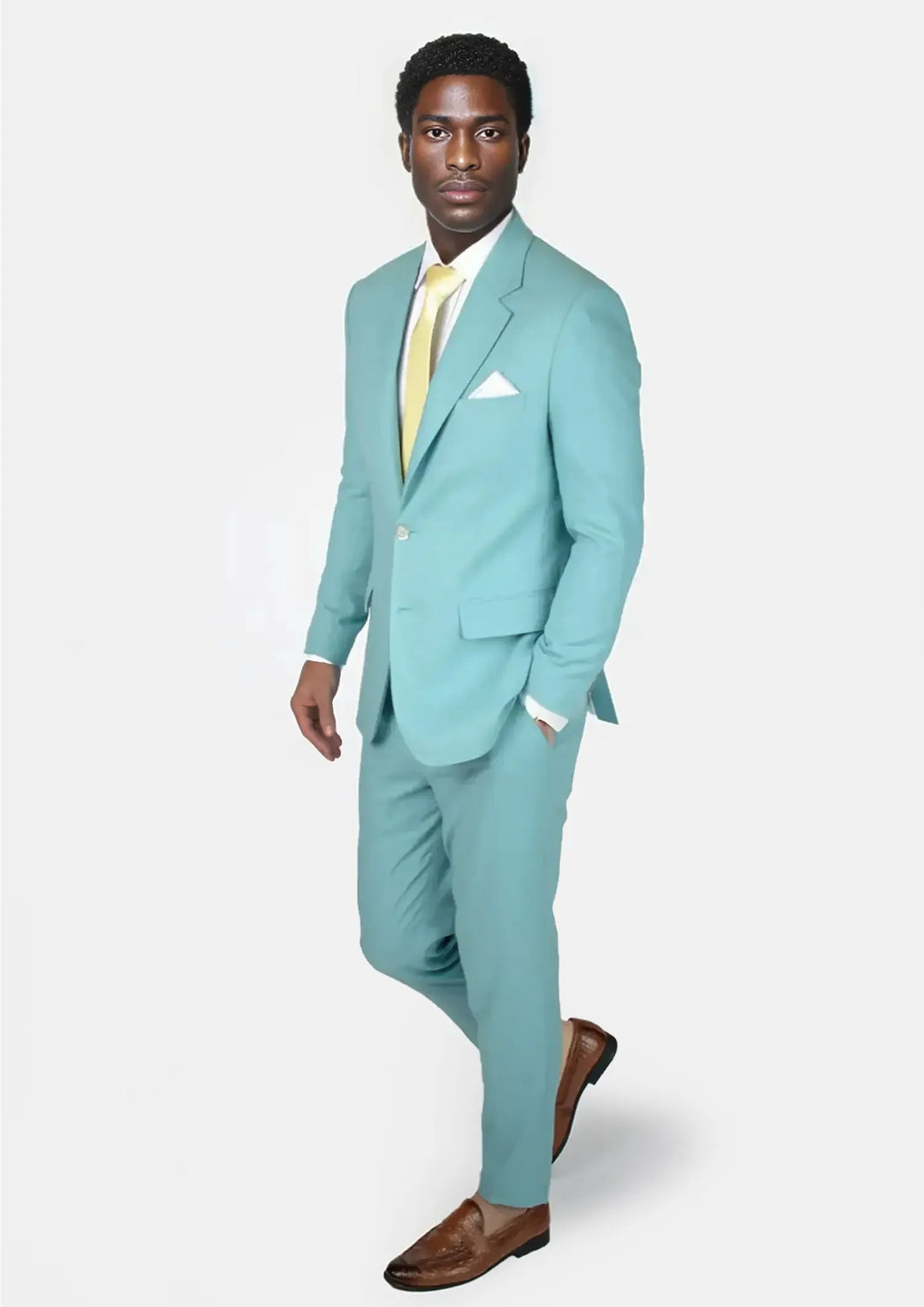 Astor Capri Blue Linen Blend Suit