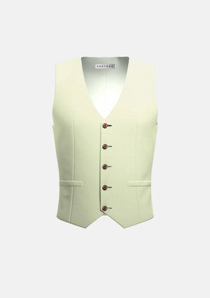 Olive Cream Linen Blend Vest