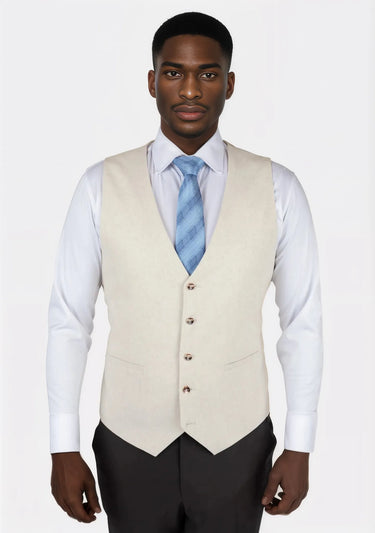 Sand Linen Blend Vest