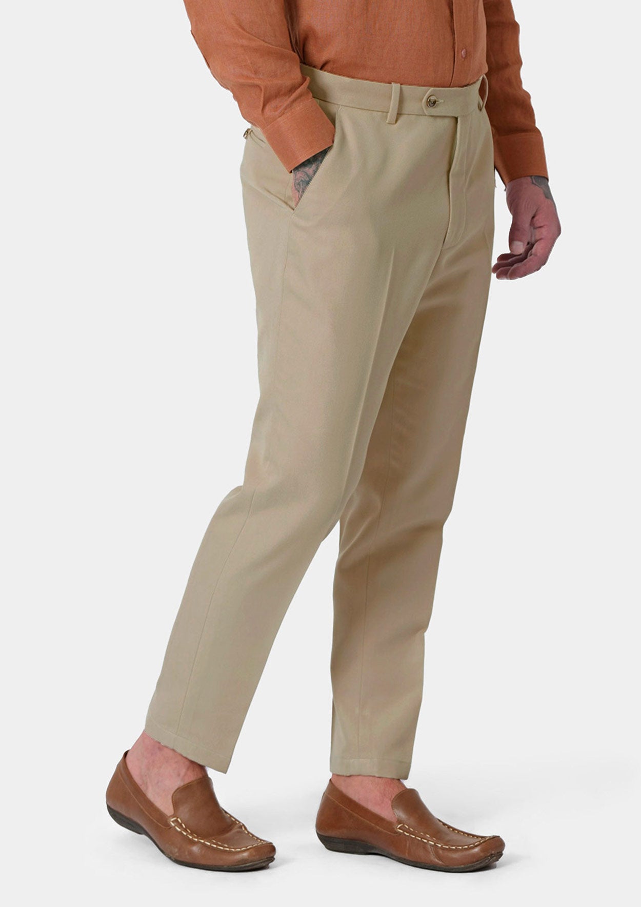 Ellis Dune Beige Cotton Suit - SARTORO