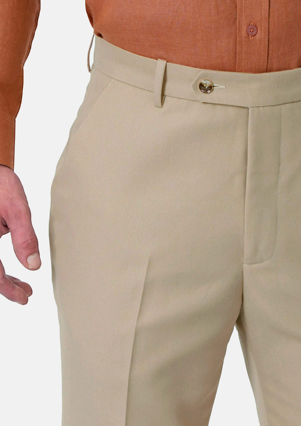 Dune Beige Cotton Chino Pants - SARTORO