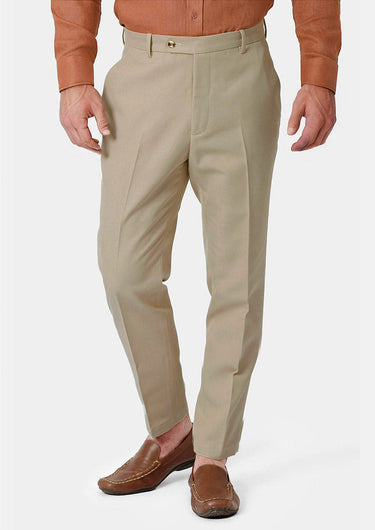 Dune Beige Cotton Chino Pants - SARTORO