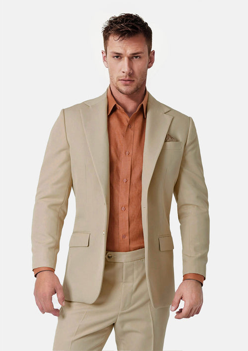 Ellis Dune Beige Cotton Suit - SARTORO