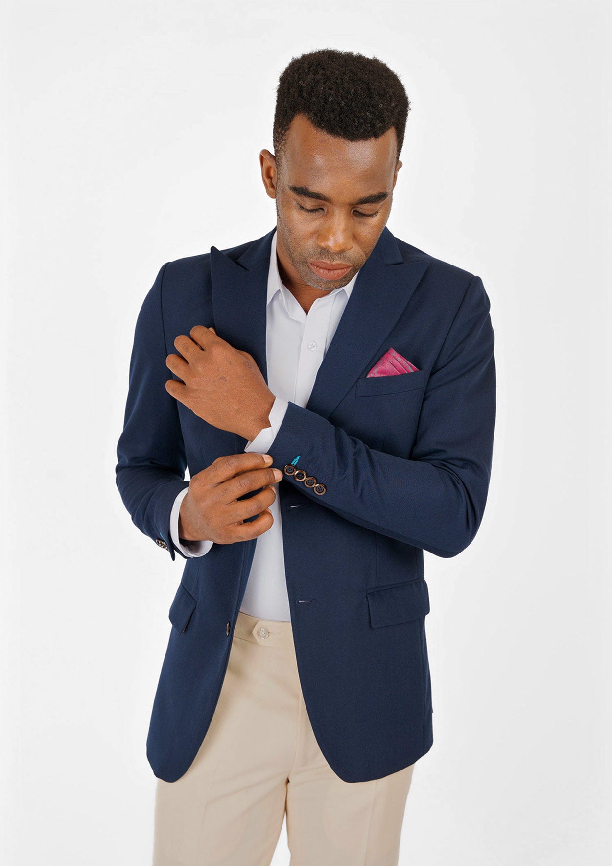 Bryant Navy Cotton Jacket - SARTORO