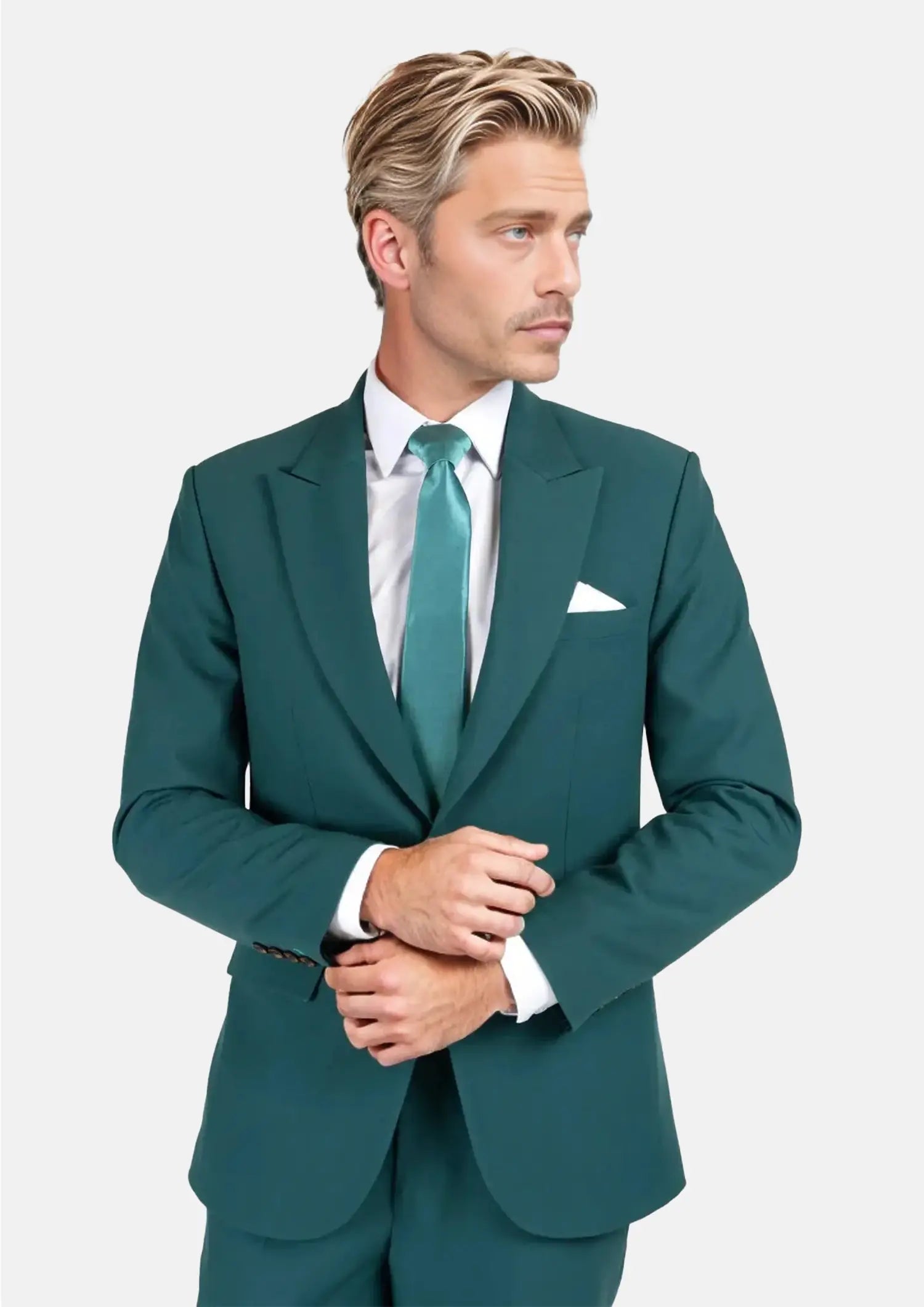 Diamantia Teal Stretch Suit